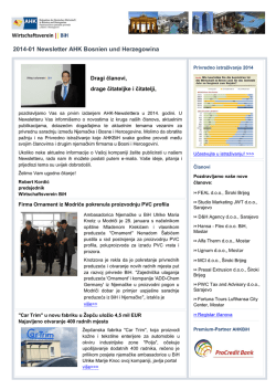 2014-01 Newsletter AHK Bosnien und Herzegowina