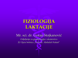 FIZIOLOGIJA LAKTACIJE - Prim.dr. Abdulah Nakaš