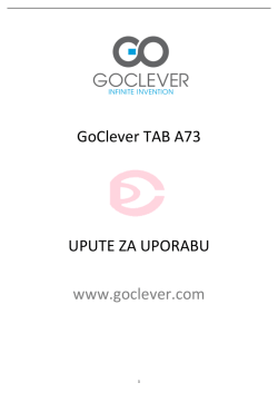 GoClever TAB A73 UPUTE ZA UPORABU www.goclever.com