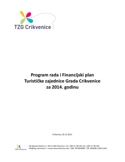 Program rada TZG Crikvenice za 2014. godinu
