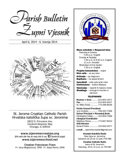 Parish Bulletin - Župni vjesnik - St. Jerome
