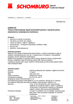 Tehnički list SANIFLEX Tekuća hidroizolacija ispod keramičkih