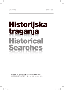 Historijska traganja - Institut za istoriju Sarajevo