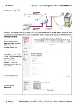 Uputstvo za podešavanje wireless rutera Kasda KW5815