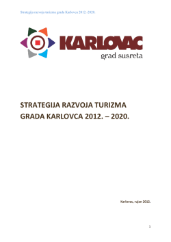 Strategija razvoja turizma grada Karlovca 2012.-2020.