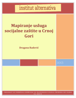 Mapiranje usluga socijalne zaštite u Crnoj Gori