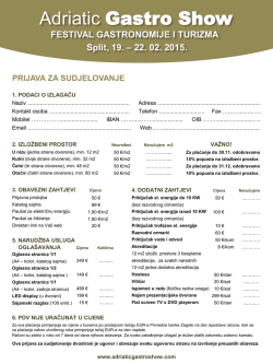 Prijavnica - Adriatic Gastro Show