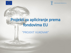 Projekti za apliciranje prema fondovima EU