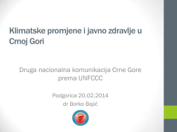 5. Klimatske promjene i javno zdravlje u Crnoj Gori