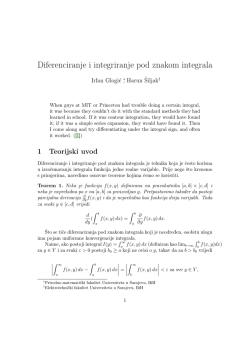 Diferenciranje i integriranje pod znakom integrala