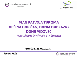 6. Plan razvoja turizma općina Goričan, Donja Dubrava i Donji