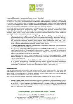 Savjet za zelenu gradnju u Hrvatskoj - dodatne