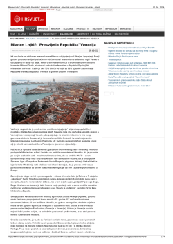 Mladen Lojkić: `Presvijetla Republika` Venecija