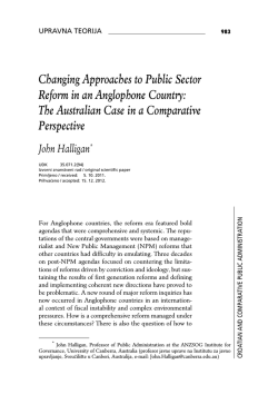 Changing Approaches to Public Sector Reform in an Anglophone