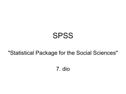 "Statistical Package for the Social Sciences" 7. dio