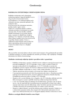Radikalna cistektomija - Klinika za urologiju KBC Osijek