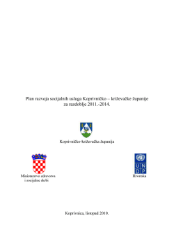 Plan razvoja socijalnih usluga Koprivničko – križevačke županije za