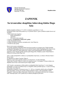 ZAPISNIK - Šahovski klub Dugo Selo
