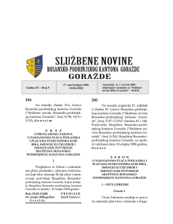 Službene novine Bosansko-podrinjsk- og kantona Goraž