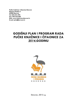 Program rada za 2014. godinu - Pučka knjižnica i čitaonica Daruvar