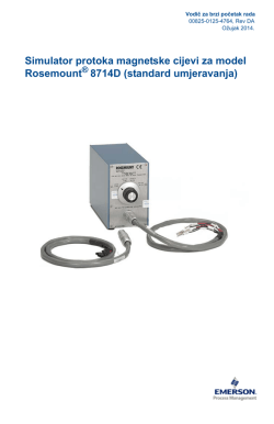 Simulator protoka magnetske cijevi za model Rosemount® 8714D