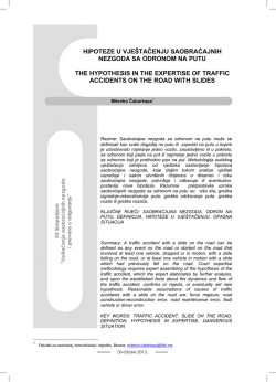 hipoteze u vještačenju saobraćajnih nezgoda sa odronom na putu