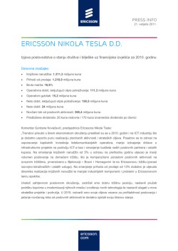 Poslovni rezultati (pdf) - Ericsson Nikola Tesla dd
