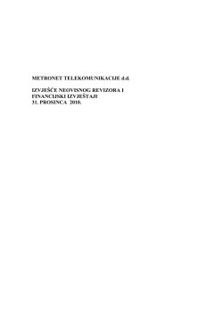Izvješće neovisnog revizora i financijski izvještaji za 2010