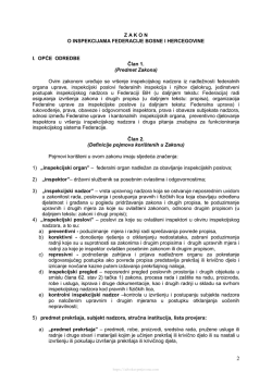 Zakon o inspekcijama Federacije Bosne i Hercegovine