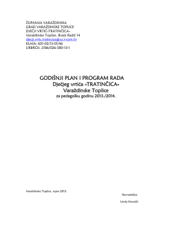 dvtratincica – godisnji plan i program 2013-2014