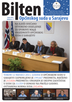 OSS bilten 21.indd - Općinski sud u Sarajevu