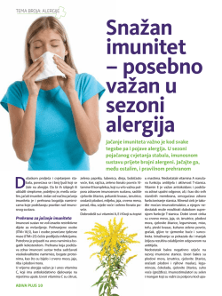 Snažan imunitet – posebno važan u sezoni alergija