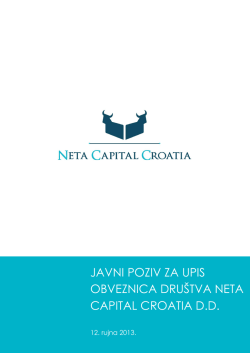 javni poziv za upis obveznica društva neta capital croatia dd