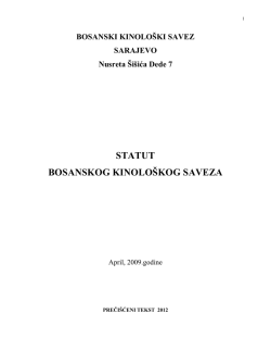 statut bosanskog kinološkog saveza