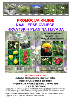 promocija knjige najljepše cvijeće hrvatskih planina i livada