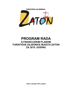 PROGRAM RADA - Zaton:Zadar:Hrvatska