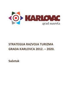 Strategija razvoja turizma grada Karlovca 2012.-2020