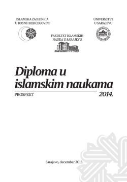 Prospekt DIN.indd - Fakultet islamskih nauka