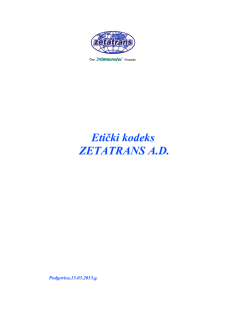 Etički kodeks ZETATRANS A.D.