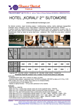 HOTEL „KORALI“ 2** SUTOMORE