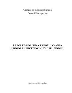 Pregled politika zapošljavanja u BiH za 2011 .godinu