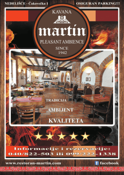KVALITETA - Restoran Martin