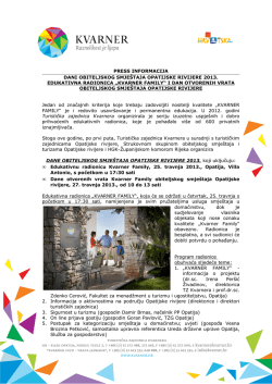 Press Info - Turistička zajednica Matulji