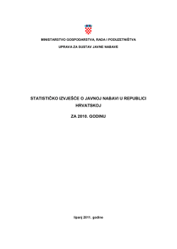 statistiĉko izvješće o javnoj nabavi u republici hrvatskoj za 2010