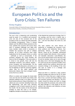 European Politics and the Euro Crisis: Ten Failures