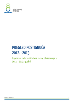 Pregled postignuća 2012.-2013. - Institut za razvoj obrazovanja