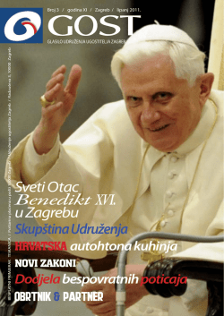 Benedikt XVI. - Udruženje ugostitelja