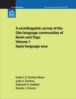 A sociolinguistic survey of the Gbe language