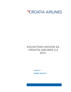 Kolektivni ugovor za Croatia Airlines 2012