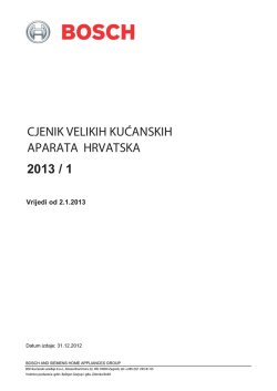 cjenik velikih kućanskih aparata hrvatska 2013 / 1